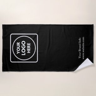 Zwarte Promotionele Strandhanddoek   Aangepast Bed Strandlaken