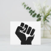 Zwarte Protest Vuist Briefkaart (Staand voorkant)