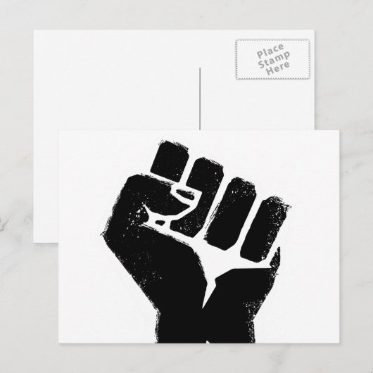 Zwarte Protest Vuist Briefkaart (Voorkant / Achterkant)