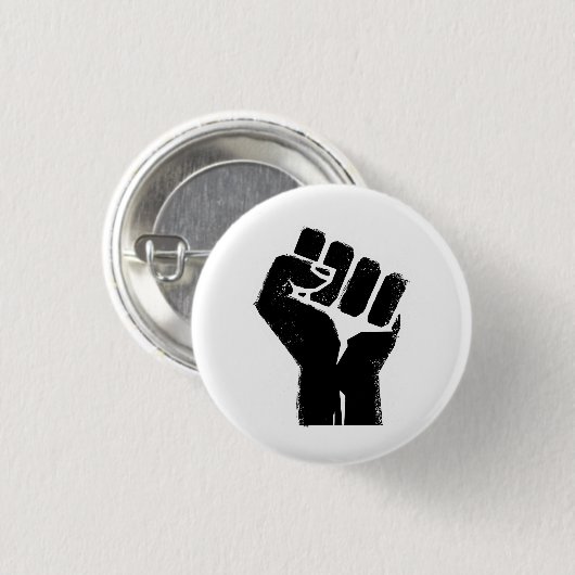 Zwarte Protest Vuist Ronde Button 3,2 Cm (Voorkant /achterkant)