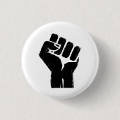 Zwarte Protest Vuist Ronde Button 3,2 Cm (Voorkant)