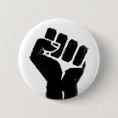 Zwarte Protest Vuist Ronde Button 5,7 Cm (Voorkant)