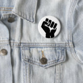 Zwarte Protest Vuist Ronde Button 5,7 Cm (In situ)