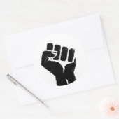 Zwarte Protest Vuist Ronde Sticker (Envelop)