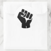 Zwarte Protest Vuist Ronde Sticker (Tas)