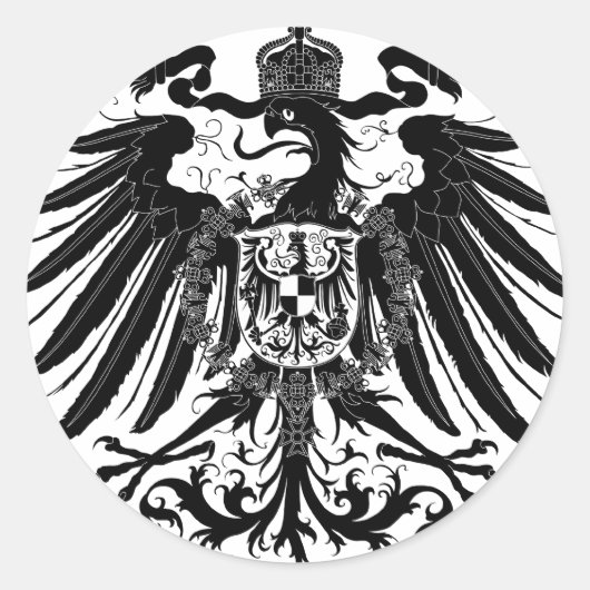 Zwarte Pruisische adelaar Ronde Sticker (Voorkant)