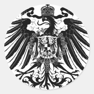 Zwarte Pruisische adelaar Ronde Sticker
