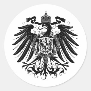 Zwarte Pruisische adelaar Ronde Sticker