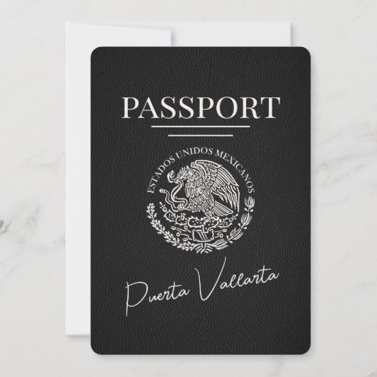 Zwarte Puerta Vallarta Passport bruiloft Kaart (Achterkant)