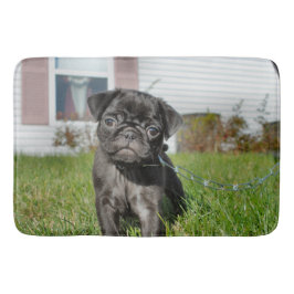 Zwarte pug badmat