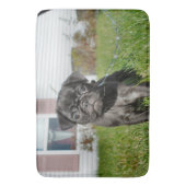 Zwarte pug badmat (Voorkant Verticaal)
