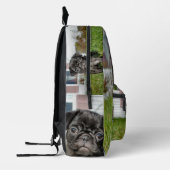 Zwarte pug bedrukte rugzak (Links)