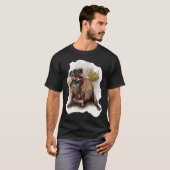 Zwarte Pug Bol T-shirt (Voorkant volledig)
