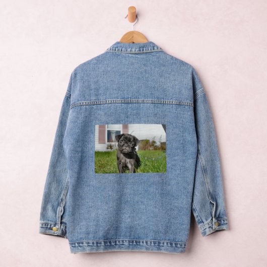 Zwarte pug denim jacket (Hangar)