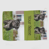 Zwarte pug golfhanddoek (Horizontaal)