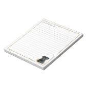 Zwarte Pug Hond Gepersonaliseerde gevoerd Notitieblok (Linkerzijde)