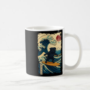 Zwarte Pug Japanse Kanagawa Golf Surfend Japan Moe Koffiemok