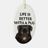 zwarte pug keramisch ornament (Rechts)
