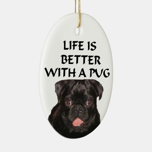 zwarte pug keramisch ornament (Rechts)