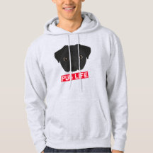 Zwarte Pug Leven Hoodie