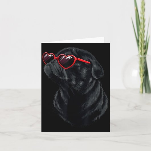 Zwarte Pug Mama Moeder Valentijn Kaart (Voorkant)