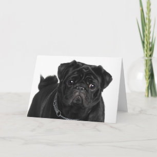 Zwarte Pug Note Card Kaart