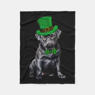 Zwarte Pug Patricks Dag Hoed Grappige St Patricks Fleece Deken