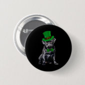 Zwarte Pug Patricks Dag Hoed Grappige St Patricks Ronde Button 5,7 Cm (Voorkant /achterkant)
