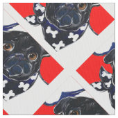 Zwarte Pug Stof (Close Up)