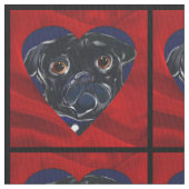 Zwarte Pug Stof (Close Up)
