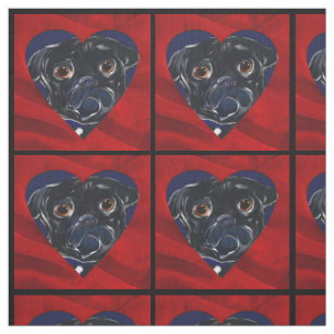 Zwarte Pug Stof