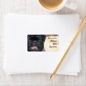 Zwarte pug-verzendlabels etiket (Insitu)