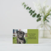 Zwarte pug visitekaartje (Staand voorkant)