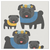 Zwarte pugs 2 stof (Close Up)