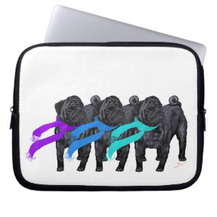Zwarte Pugs in Sjaals Laptop Sleeve