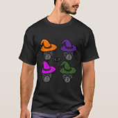 Zwarte pugs met heekse Petten en spinvrienden Pac T-shirt (Voorkant)