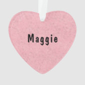 Zwarte Pugsillustratie met aangepaste tekst roze Ornament (achterkant)