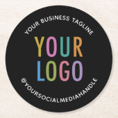 Zwarte Pulpboard Onderzetters met Business Logo Bu (Voorkant)