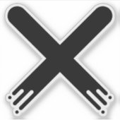 Zwarte puntstijl Letter X monogram Sticker (Voorkant)