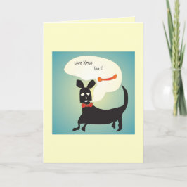 Zwarte Puppy  > Kerstkaart Feestdagen Kaart