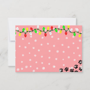 Zwarte Puppy Pootafdrukken Custom Kerstmis Notitiekaartje