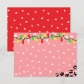 Zwarte Puppy Pootafdrukken Custom Kerstmis Notitiekaartje (Voorkant / Achterkant)