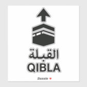 Zwarte Qibla-richting bord Sticker (Vel)