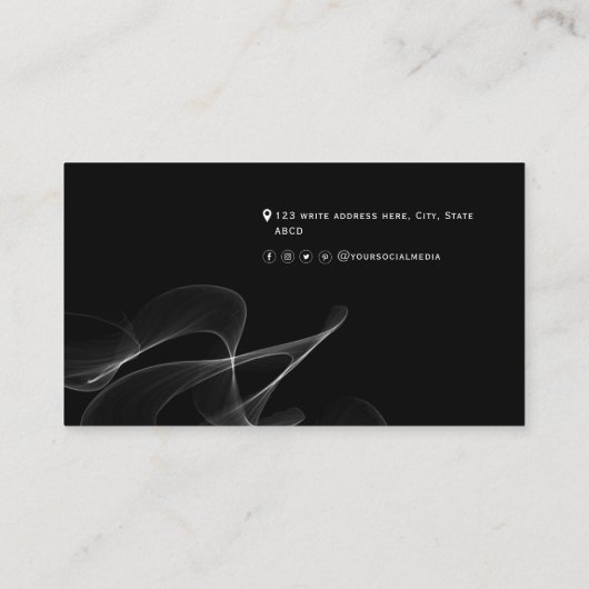 Zwarte QR-code abstracte moderne, eenvoudige socia Visitekaartje (Achterkant)