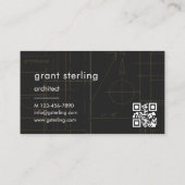 Zwarte QR-code Architectuur Visitekaartje (Achterkant)