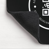 Zwarte QR-code bedrijf promo muismat (Hoek)
