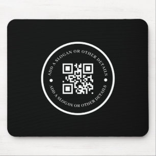 Zwarte QR-code bedrijf promo muismat