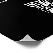 Zwarte QR-code bedrijfslogo seminar room wifi Poster (Hoek)