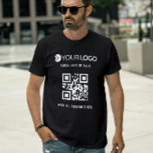 Zwarte QR Code Custom en Promotionele Zakelijke Lo T-shirt