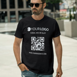 Zwarte QR Code Custom en Promotionele Zakelijke Lo T-shirt